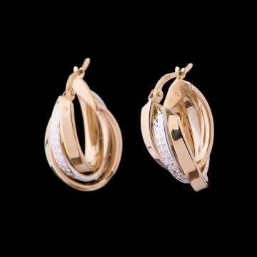 Золотые серьги (2,5см) с03419 Золотые серьги (2,5см) с03419