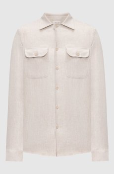 Бежевая рубашка из льна