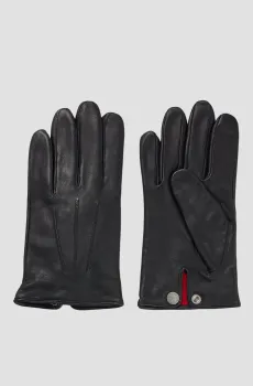 Мужские черные кожаные перчатки Черный 11 HUGO 50497086;001