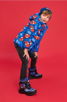 Утеплені снігові чоботи з відбиваючими елементами Spider-Man - різнобарвний