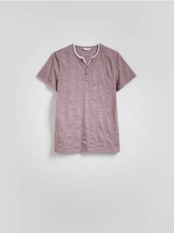 Reserved - Футболка хенлі приталена - буряковий - WD055-83M