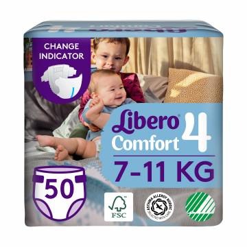 Подгузники Libero Comfort размер 4 (7-11 кг), 50 шт Подгузники Libero Comfort размер 4 (7-11 кг), 50 шт