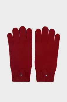 Женские красные перчатки FLAG KNIT Красный ONESIZE Tommy Hilfiger AW0AW19131