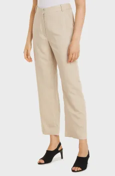 Женские бежевые брюки LINEN BLEND SLIM STRAIGHT Бежевый 40 Calvin Klein K20K206695