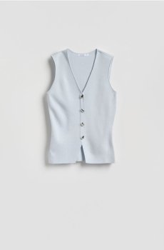 Reserved - Трикотажний жилет з віскози - світло-блакитний - 903IP-50X