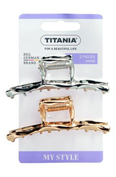 Заколка-краб для волос Titania узкая, 7.5 см, 2 шт (8245)