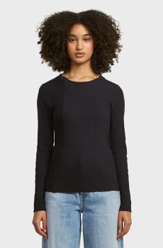 Женский черный лонгслив line Черный M G-Star RAW D26903,E136