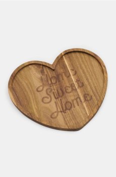 Дошка для нарізання у формі серця - бежевий