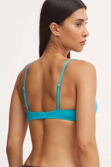 Купальный бюстгальтер Calvin Klein цвет бирюзовый мягкая чашечка KW0KW02345 Купальный бюстгальтер Calvin Klein цвет бирюзовый мягкая чашечка KW0KW02345