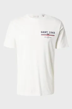 Мужская белая футболка GRAPHIC SS Белый XL Gant 2067044