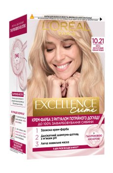 Крем-краска для волос LOreal Paris Excellence Creme с тройным уходом, 10.21 Светло-светло-русый перламутровый, 192 мл