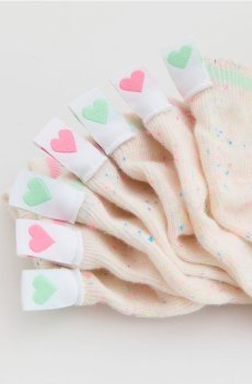 Reserved - Різнокольорові шкарпетки, 7 пар - кремовий - 900IV-01X