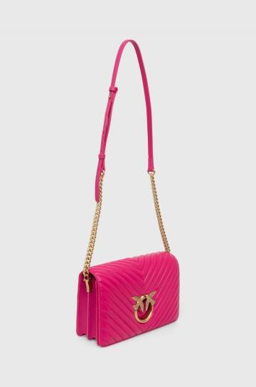 Кожаная сумочка Pinko цвет розовый Кожаная сумочка Pinko цвет розовый