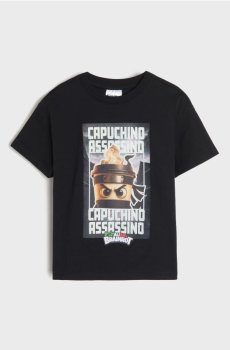 Футболка loose fit з принтом Brainrot - чорний