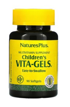 Комплекс витaминов для детей NaturesPlus Childrens Vita-Gels со вкусом апельсина, 90 гелевых капсул