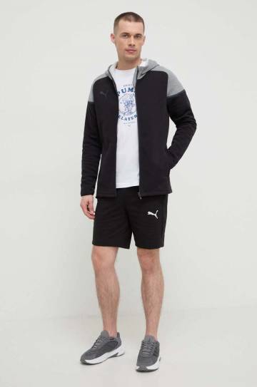 Хлопковая футболка Puma мужской цвет белый с принтом Хлопковая футболка Puma мужской цвет белый с принтом