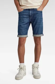 Мужские темно-синие джинсовые шорты 3301 Slim Синий 34 G-Star RAW D10481,D441