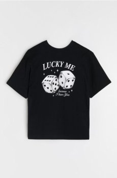 Бавовняна футболка з принтом кубиків - чорний