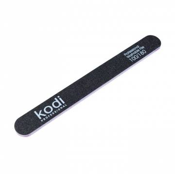 Пилка для ногтей Kodi Professional 100/180 грит прямая, черная, 178*19*4 мм Пилка для ногтей Kodi Professional 100/180 грит прямая, черная, 178*19*4 мм