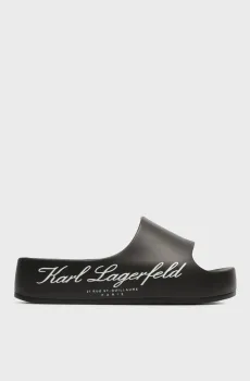 Женские черные слайдеры KOBO II Hotel Logo Slide Черный 38 Karl Lagerfeld KL86000