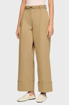 Женские бежевые брюки Бежевый 34 Sandro SFPPA01903_Beige