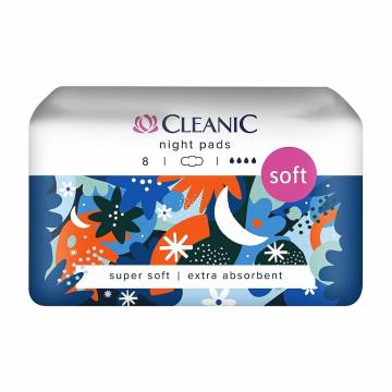 Гигиенические прокладки ночные Cleanic Soft, 8 шт Гигиенические прокладки ночные Cleanic Soft, 8 шт