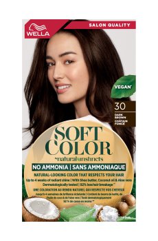 Уценка! Краска для волос Wella Soft Color без аммиака 30 Темно-коричневый, 125 мл
