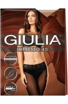 Классические колготки женские Giulia Impresso с кружевным поясом, 40 DEN, Daino, размер 3