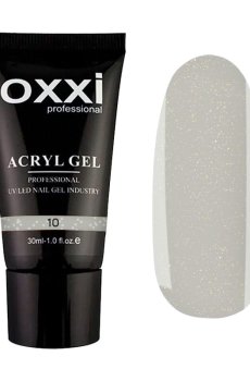 Акрил-гель для ногтей Oxxi Professional Acryl Gel 10 Молочный микроблеск, 30 мл