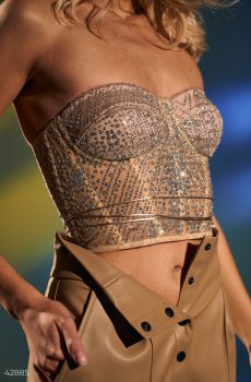 Корсет-бюстьє зі сріблястим напиленням