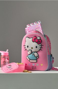 Рюкзак з пляшкою для води та ланчбоксом Hello Kitty - різнобарвний