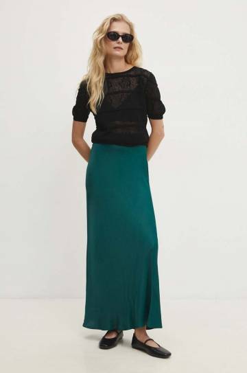 Юбка Answear Lab цвет зелёный maxi прямая Юбка Answear Lab цвет зелёный maxi прямая