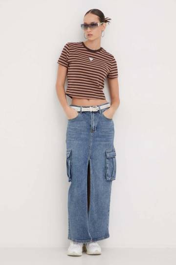 Джинсовая юбка Guess Originals maxi прямая Джинсовая юбка Guess Originals maxi прямая