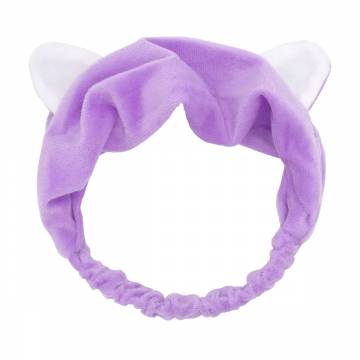 Повязка косметическая Cosmo Shop Котик, фиолетовая с белыми ушками, 1 шт (CS0963) Повязка косметическая Cosmo Shop Котик, фиолетовая с белыми ушками, 1 шт (CS0963)