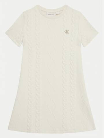 Calvin Klein Jeans Трикотажна сукня IG0IG02772 Écru Regular Fit Calvin Klein Jeans Трикотажна сукня IG0IG02772 Écru Regular Fit