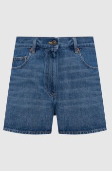 Синие джинсовые шорты с патчем логотипа