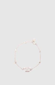 серебристый браслет с кристаллами и жемчугом Swarovski