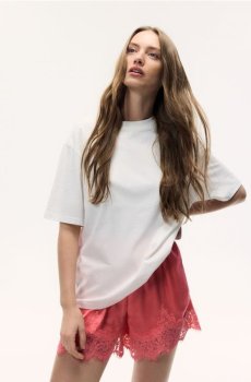 Reserved - Бавовняна футболка оверсайз - білий - ZR418-00X