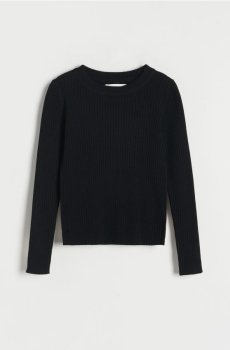 Reserved - Джемпер з трикотажу в рубчик - чорний - 1146A-99X