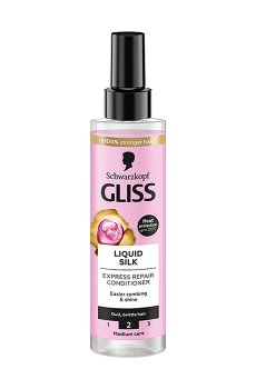 Экспресс-кондиционер Gliss Liquid Silk Жидкий шелк, с комплексом жидких кератинов, для ломких, лишенных блеска волос, 200 мл