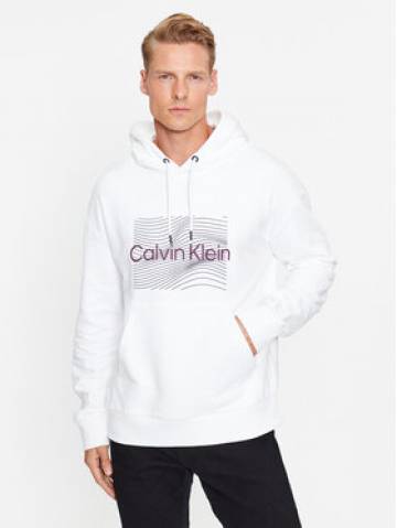 Calvin Klein Світшот Wave Lines Hero K10K112774 Білий Regular Fit Calvin Klein Світшот Wave Lines Hero K10K112774 Білий Regular Fit