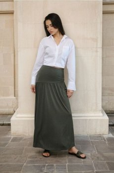 Максіспідниця - коричневувато-зелений