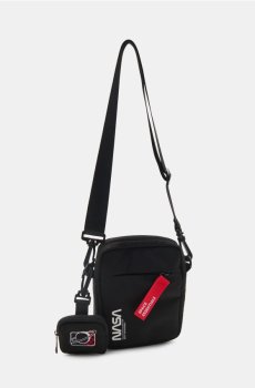 Сумка crossbody з додатковою міні-сумкою NASA - чорний