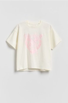 Reserved - Футболка з металевим принтом - кремовий - 406HU-01X