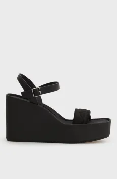 Женские черные босоножки WEDGE 70 WEBBING Черный 41 Calvin Klein HW0HW02882