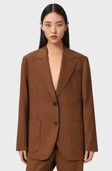 Женский коричневый шерстяной блейзер BECK Коричневый 8 AllSaints W024QE