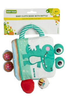 Игрушка-книжка Baby Team с погремушкой, текстильная, от 6 месяцев, 31*23*3 см (8721)