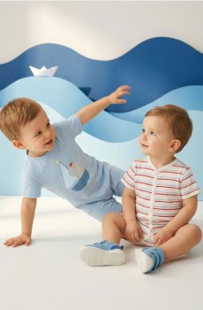 Бавовняний ромпер 2 pack - блакитний