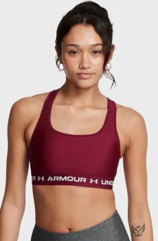 Женский бордовый топ UA Crossback Mid Bra Бордовый S Under Armour 1361034-625