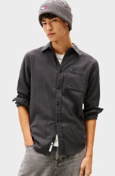 Мужская черная рубашка FLANNEL Черный S Tommy Jeans DM0DM22023